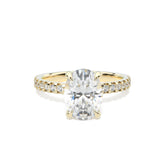 Oval Diamond Engagement Ring with Hidden Halo and Diamond Band by Allure